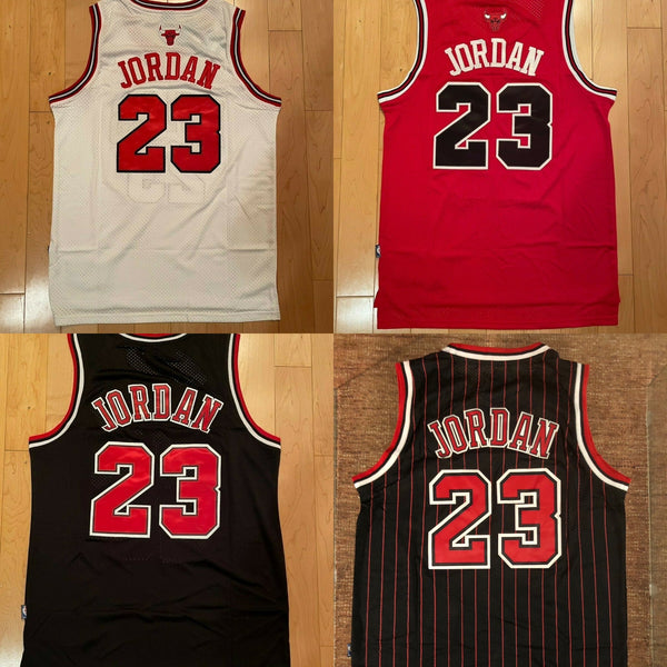 Michael Jordan #23 Chicago Bulls Red/Black/Pinstripe/White/Gold Men's or Youth Jersey
