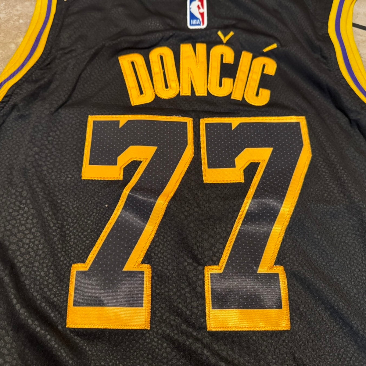#77 Luka Doncic Los Angeles Lakers Black Mamba Edition Jersey