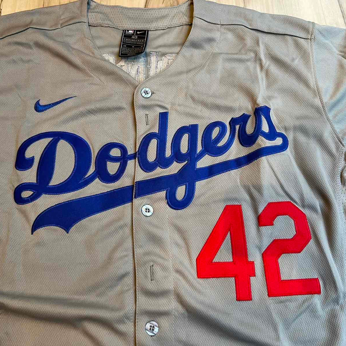 Jackie Robinson #42 Los Angeles Dodgers Blue/Black/Gray/White Men's Jersey